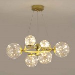 Lámpara de araña con forma de bola de estrellas