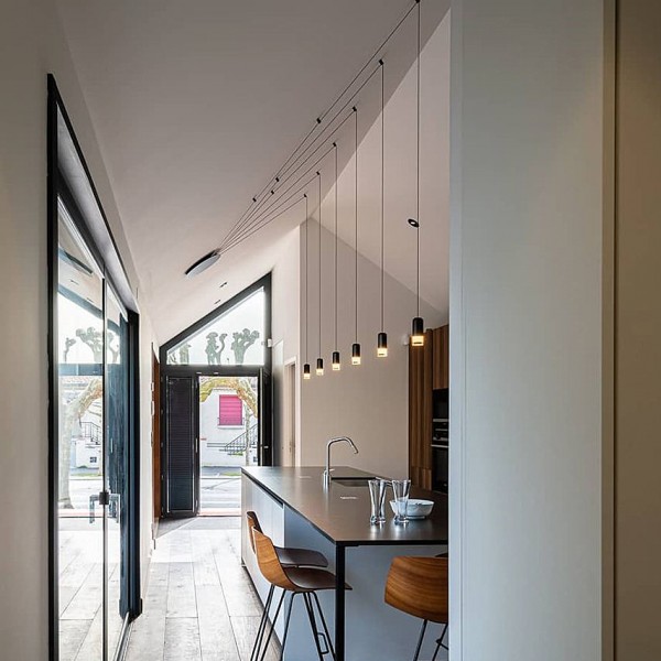 Industriell Svart Wireflow Free Form LED Pendellampa