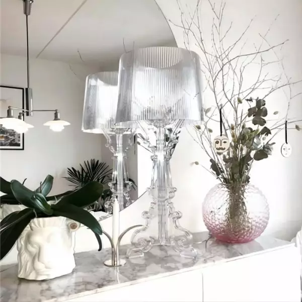 Akryl Bourgie Bordlampe i Barokkstil Til Soverommet