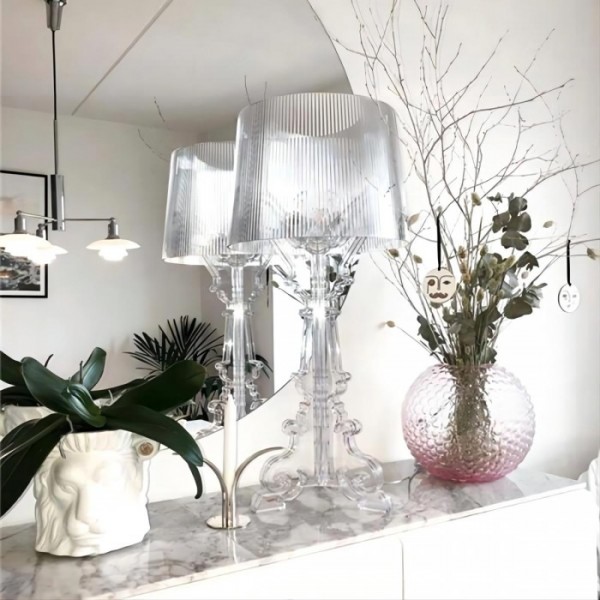 Akrylowa Lampa Stołowa Bourgie Do Sypialni w Stylu Barokowym