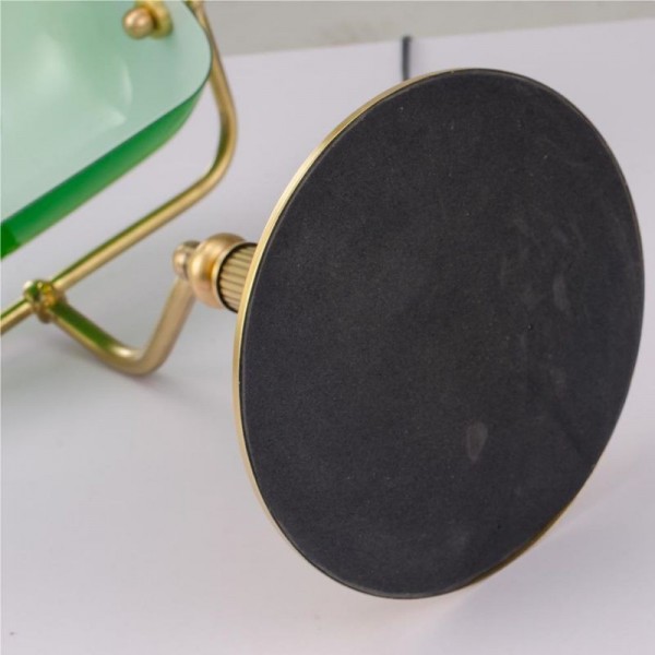 Lámpara de escritorio de vidrio vintage con forma de banquero, lámpara de mesa para biblioteca S53