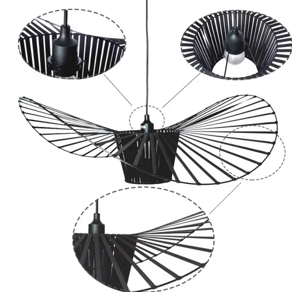 Modern Industrial Straw Hat Pendant Lamp S36