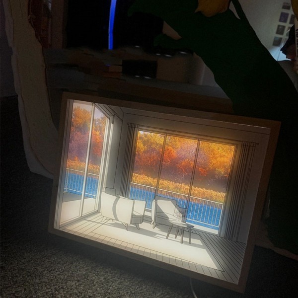 Kreativ Fotorammedekoration LED Natlys