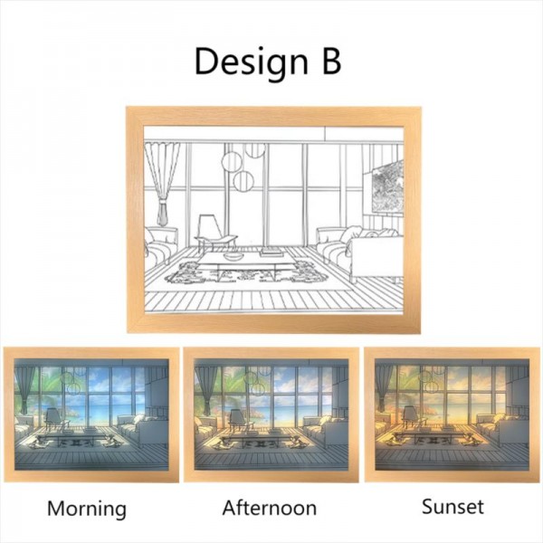 Kreativ Fotorammedekoration LED Natlys