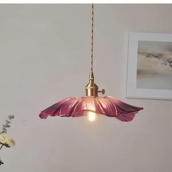 Tiffany Lotusglas Pendelleuchte S55