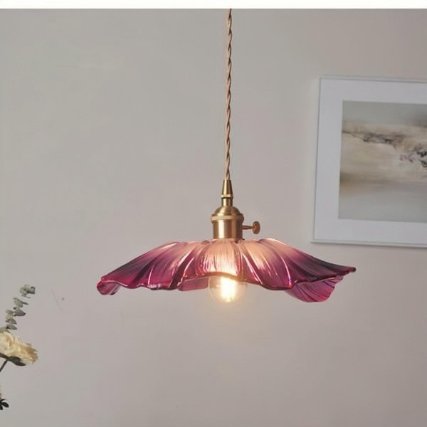 Tiffany Lotus Pendellampe i glass S55
