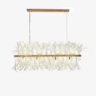 Lustre rectangulaire moderne en cristal avec feux d'artifice S15