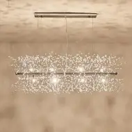 Lustre rectangulaire moderne en cristal avec feux d'artifice S15