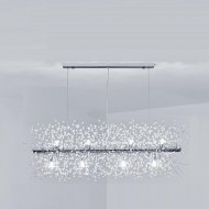 Lustre rectangulaire moderne en cristal avec feux d'artifice S15