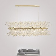 Lustre rectangulaire moderne en cristal avec feux d'artifice S15