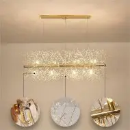 Lustre rectangulaire moderne en cristal avec feux d'artifice S15