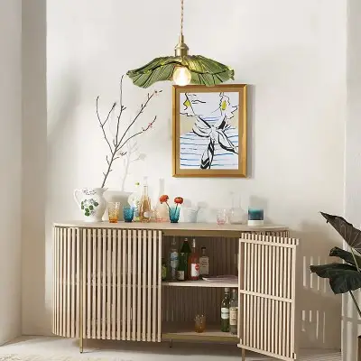 Lampe à suspension en verre de style Tiffany Lotus S55