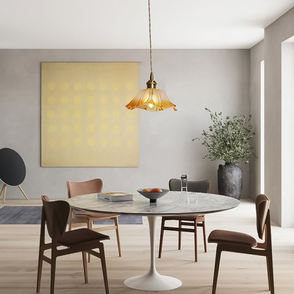 Tiffany Lotusglas Pendelleuchte S55