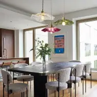 Tiffany Lotusglas Pendelleuchte S55