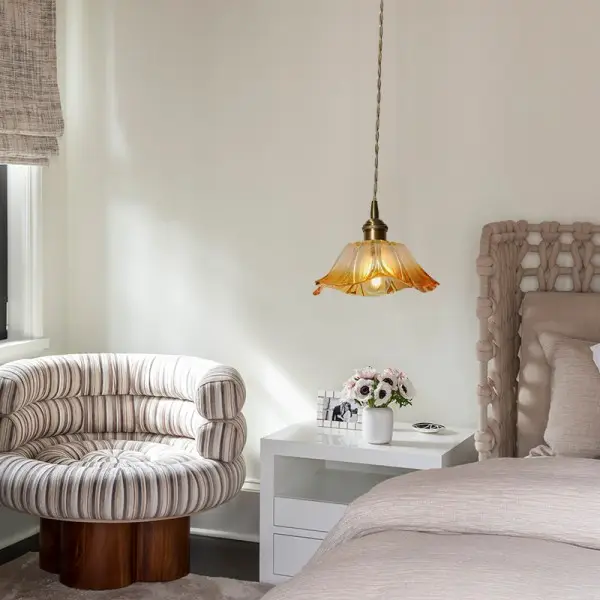 Tiffany Lotusglas Pendelleuchte S55