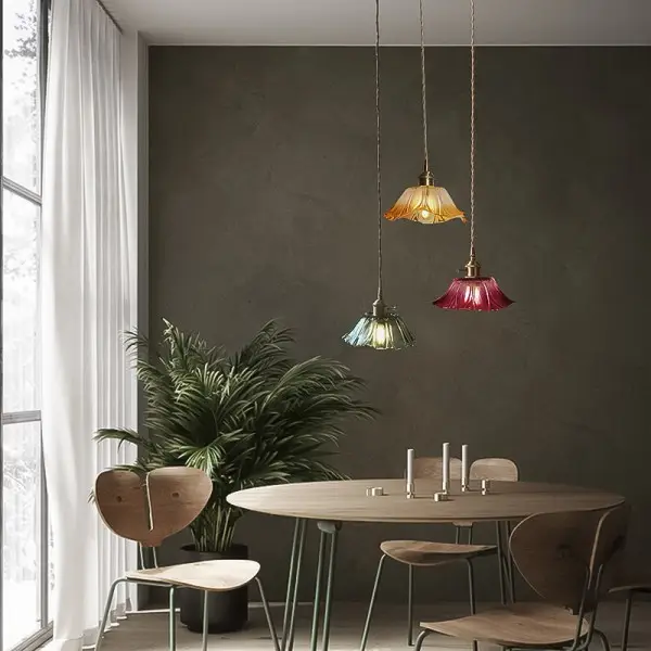 Tiffany Lotusglas Pendelleuchte S55