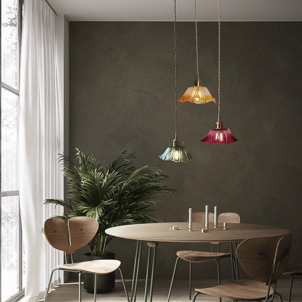 Tiffany Lotus Pendellampe i glass S55