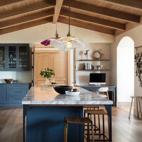 Tiffany Lotus Pendellampe i glass S55