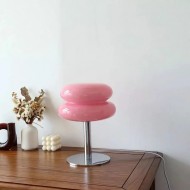 Lámpara de mesa Bauhaus Lollipop de vidrio ondulado S18