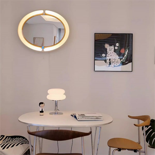 Lámpara de mesa Bauhaus Lollipop de vidrio ondulado S18