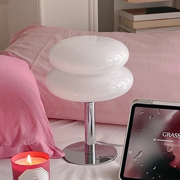 Lámpara de mesa Bauhaus Lollipop de vidrio ondulado S18