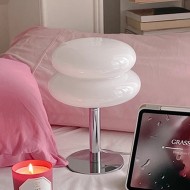 Lámpara de mesa Bauhaus Lollipop de vidrio ondulado S18