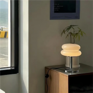 Lámpara de mesa Bauhaus Lollipop de vidrio ondulado S18