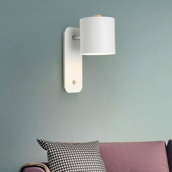 Swivel Cylinder Wall Mounted Night Light For Bedroom S27