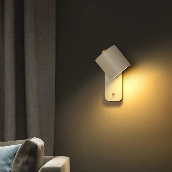 Swivel Cylinder Wall Mounted Night Light For Bedroom S27