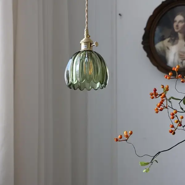 Japońska Lampa Wisząca W Kształcie Kwiatka W Stylu Retro S28