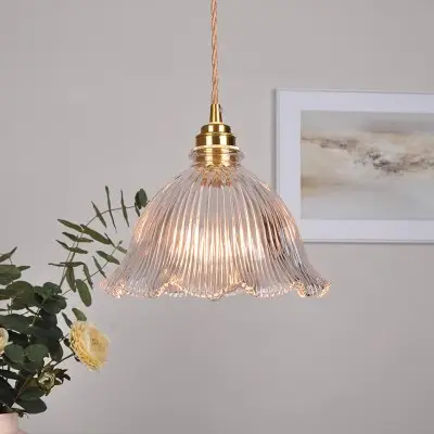 Szklana Lampa Wisząca Nordic Retro Flower S44