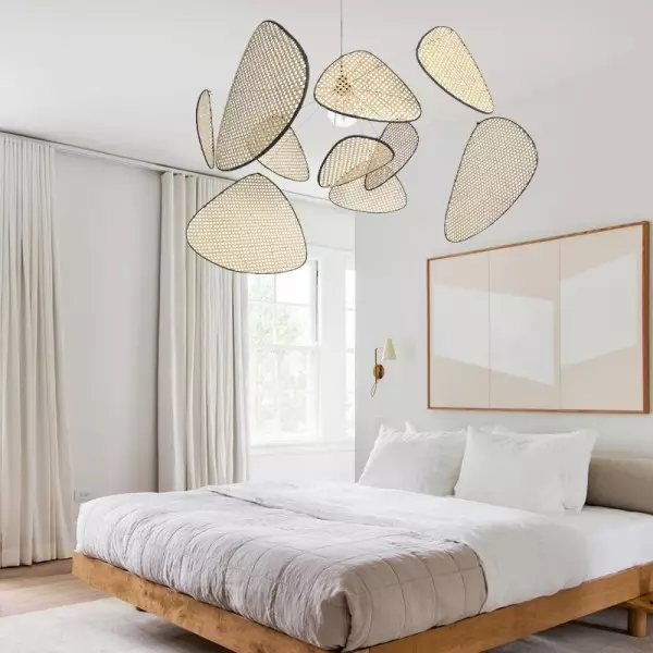 Lampada a sospensione in rattan vintage Screen Cannage