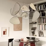 Lampada a sospensione in rattan vintage Screen Cannage