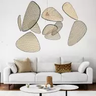 Lampada a sospensione in rattan vintage Screen Cannage