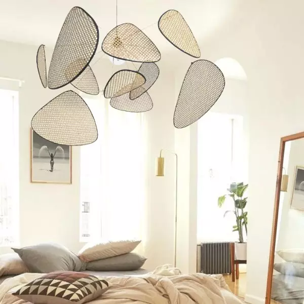 Lampada a sospensione in rattan vintage Screen Cannage