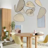 Lampada a sospensione in rattan vintage Screen Cannage