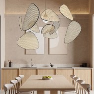 Lampada a sospensione in rattan vintage Screen Cannage