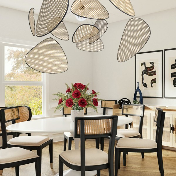 Lampada a sospensione in rattan vintage Screen Cannage