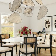 Lampada a sospensione in rattan vintage Screen Cannage