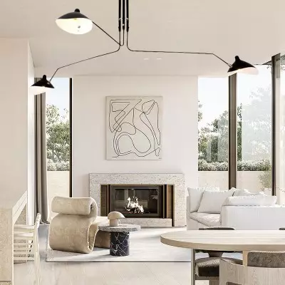 Lampada da soffitto industriale regolabile con braccio multiplo S17