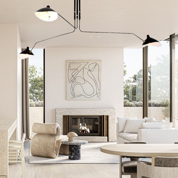 Lampada da soffitto industriale regolabile con braccio multiplo S17