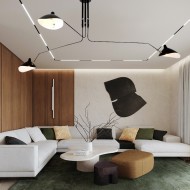 Lampada da soffitto industriale regolabile con braccio multiplo S17