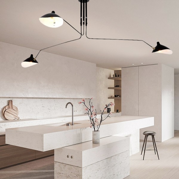 Lampada da soffitto industriale regolabile con braccio multiplo S17