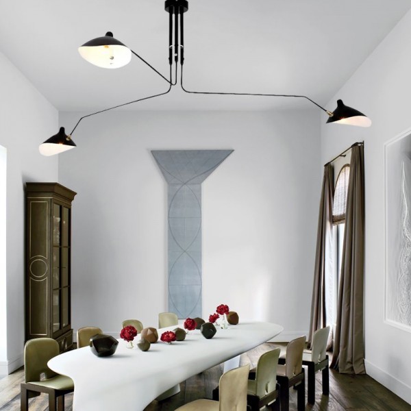 Lampada da soffitto industriale regolabile con braccio multiplo S17