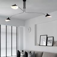 Lampada da soffitto industriale regolabile con braccio multiplo S17