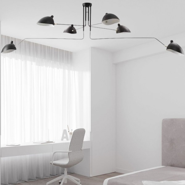 Lampada da soffitto industriale regolabile con braccio multiplo S17