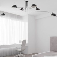 Lampada da soffitto industriale regolabile con braccio multiplo S17