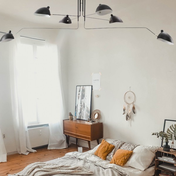 Lampada da soffitto industriale regolabile con braccio multiplo S17