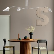 Lampada da soffitto industriale regolabile con braccio multiplo S17
