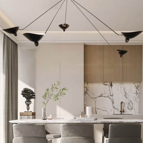 Lampada da soffitto industriale regolabile con braccio multiplo S17